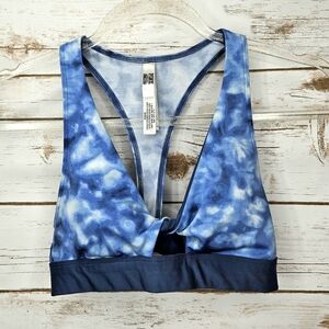 Pink Victoria's Secret Ultimate Twist Front Blue Sports Bra Size Small
